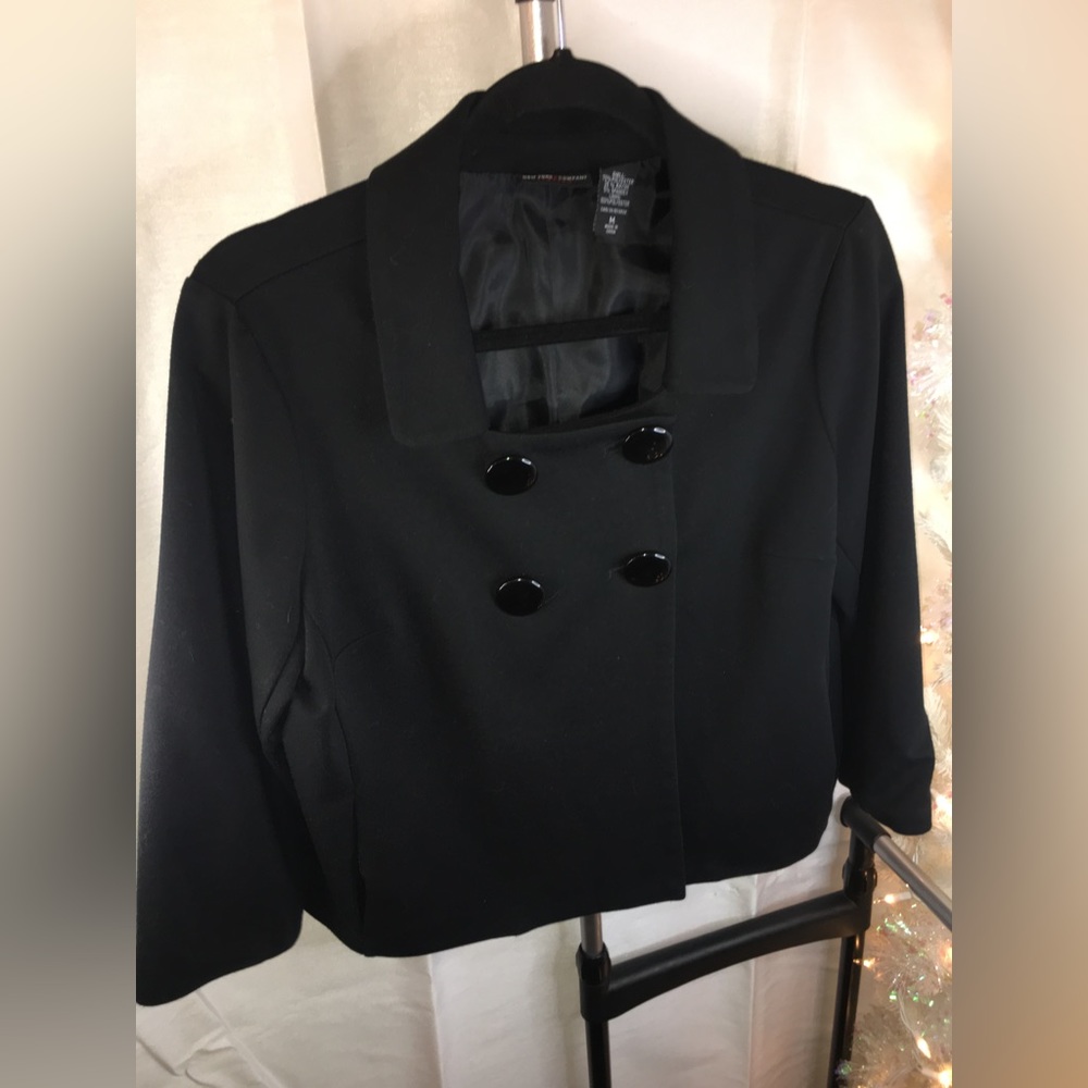New York & Company | Women’s Black Stretch Pea Coat Jacket | NY & C